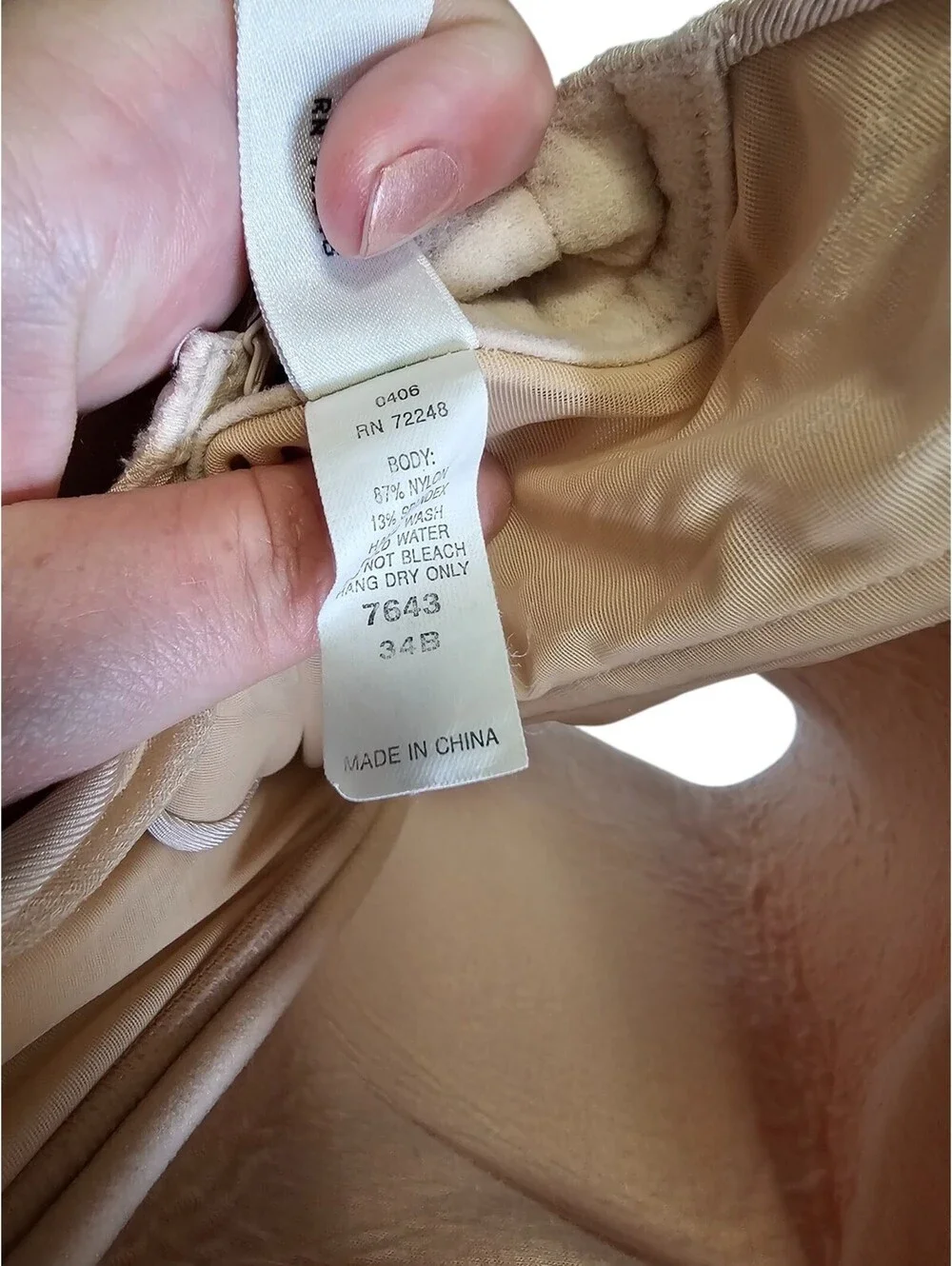 Felina Lingerie Womens Sz 34B Corset Bustier Shaper padded Beige Smoothing